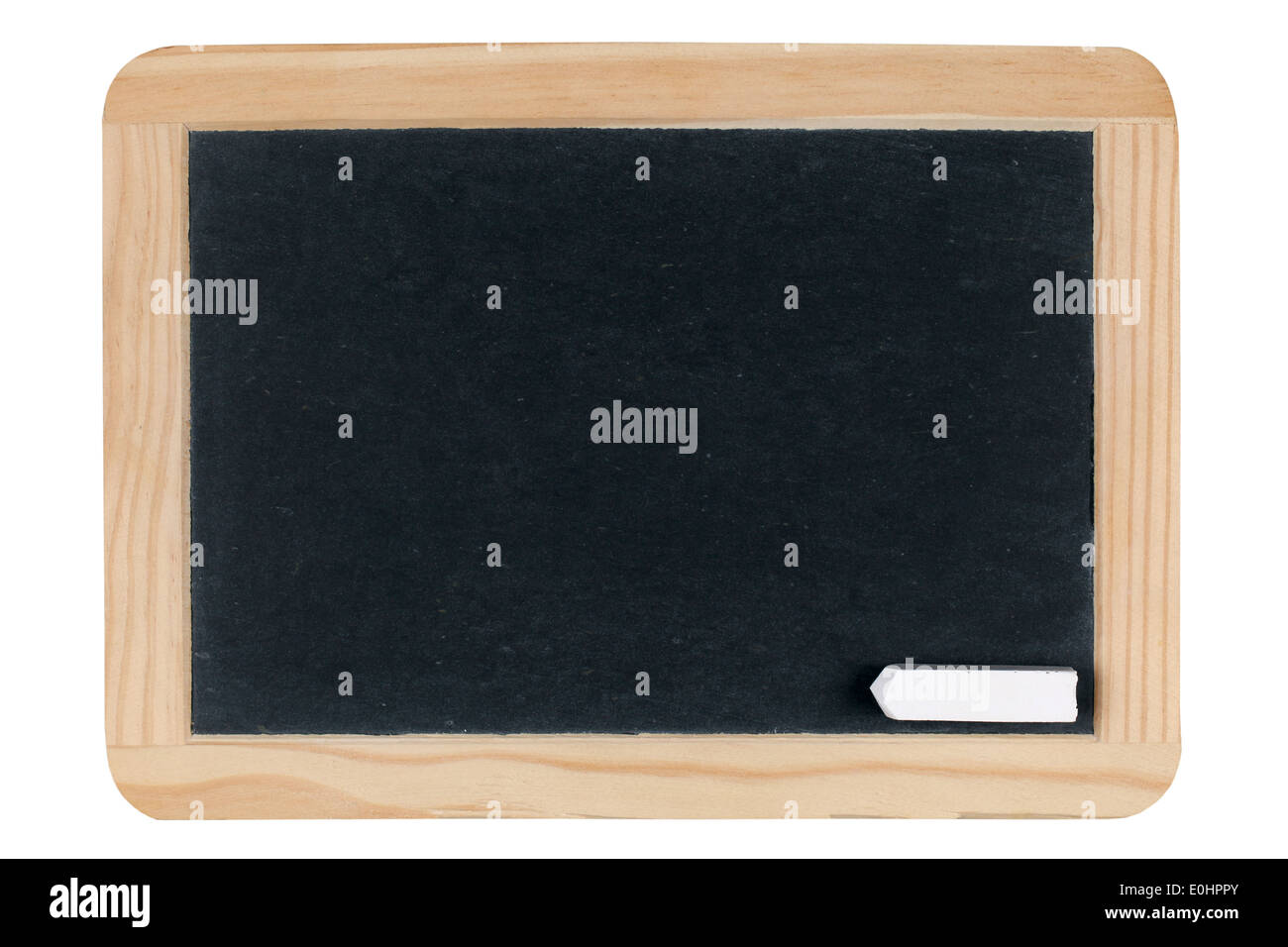 Empty blank black chalkboard or blackboard isolated on white background