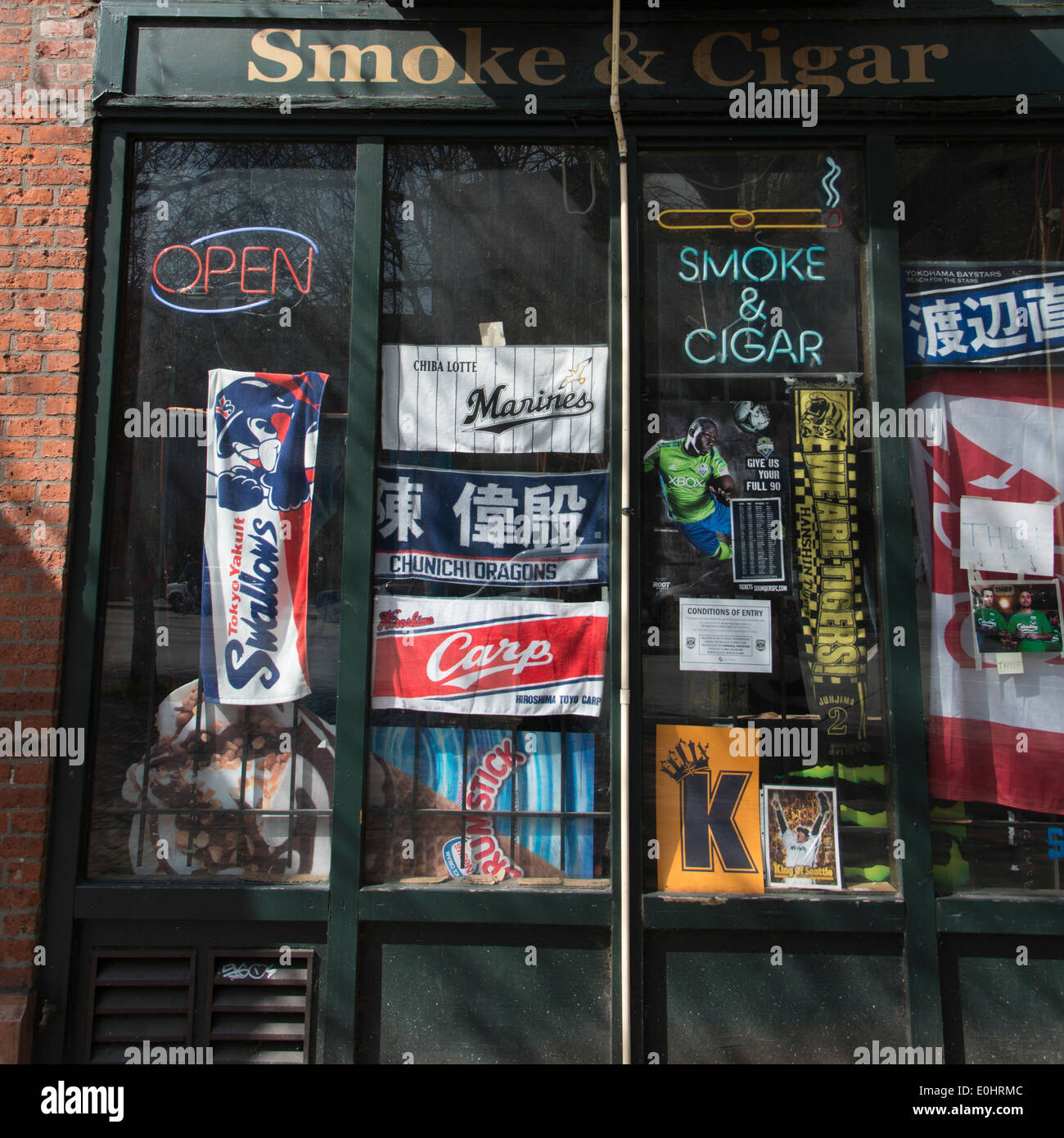 Smoke and cigar shop, Seattle, Washington State, USA Stock Photo