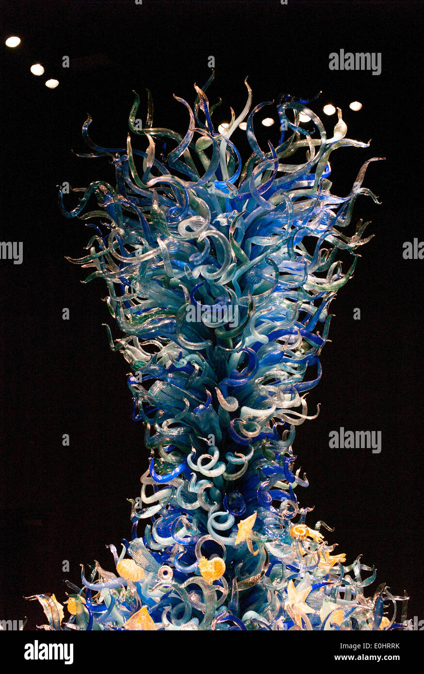 Glass sculpture at the Chihuly Garden and Glass Museum, Seattle Center, Seattle, Washington State, USA Stock Photo