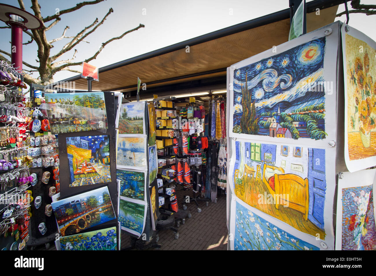 A Stall selling Van Gogh images in Amsterdam museumsquare museumplein Stock Photo