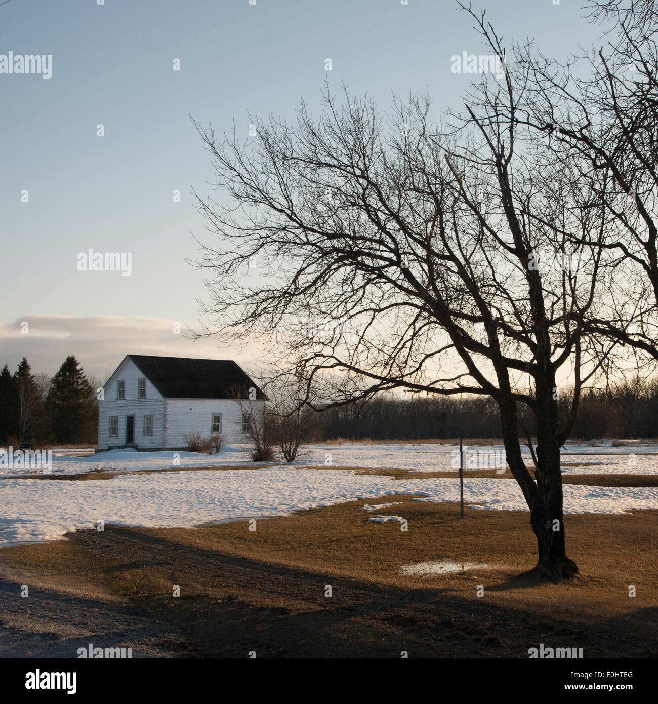 Winter Landscape With A House In The Background Riverton Hecla