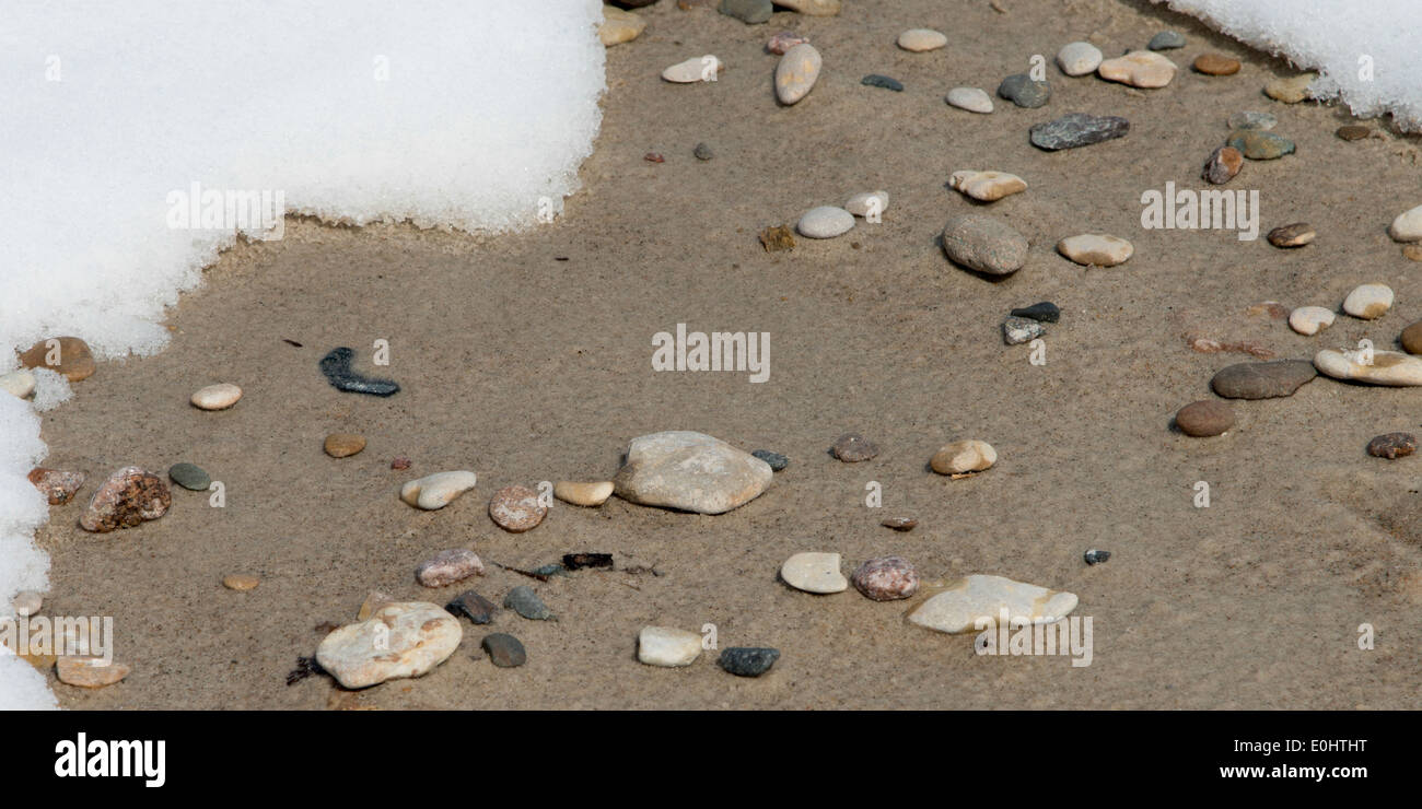 Pebbles on the beach, Riverton, Hecla Grindstone Provincial Park, Manitoba, Canada Stock Photo