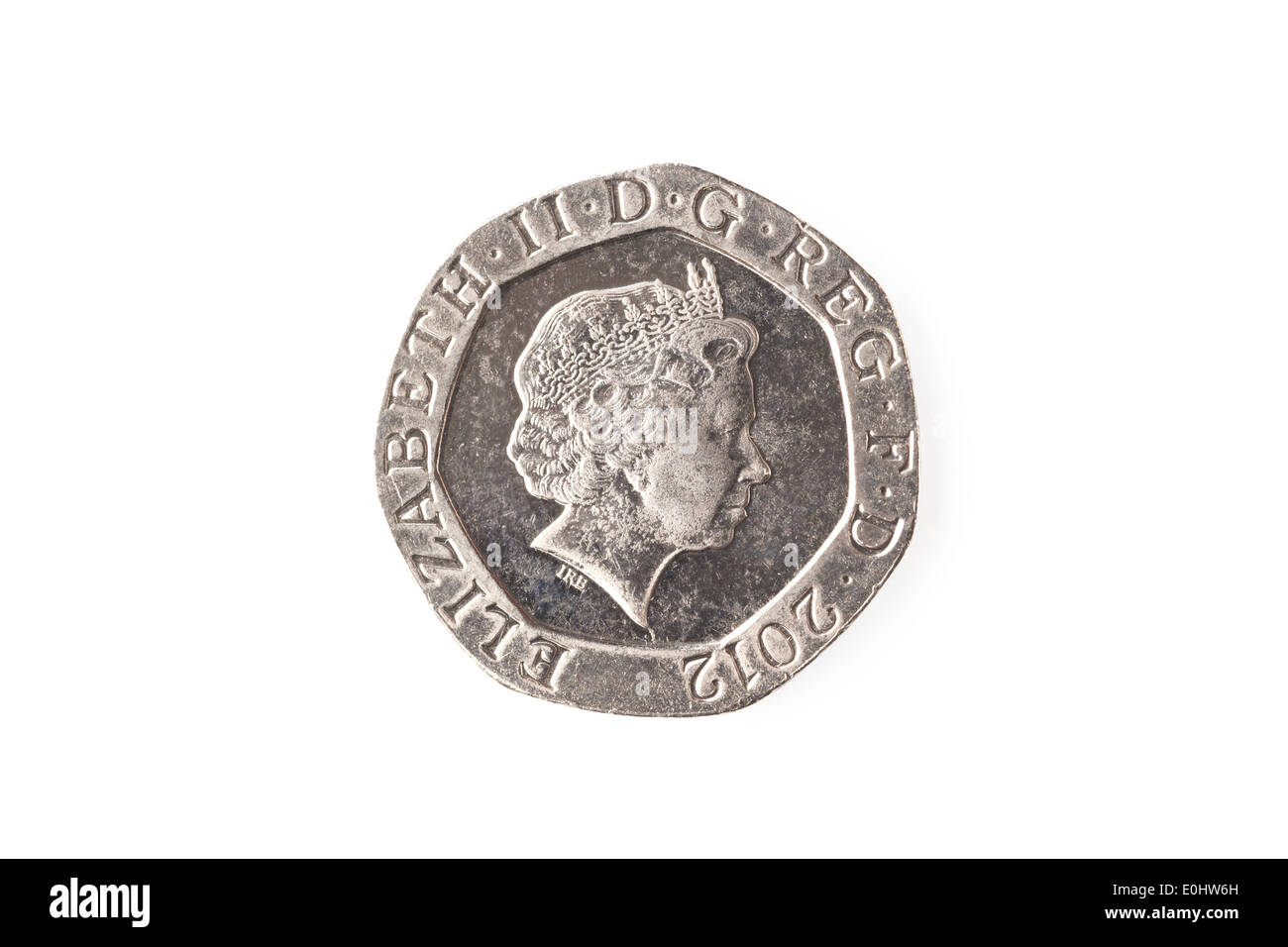 20 pence sterling coin Stock Photo