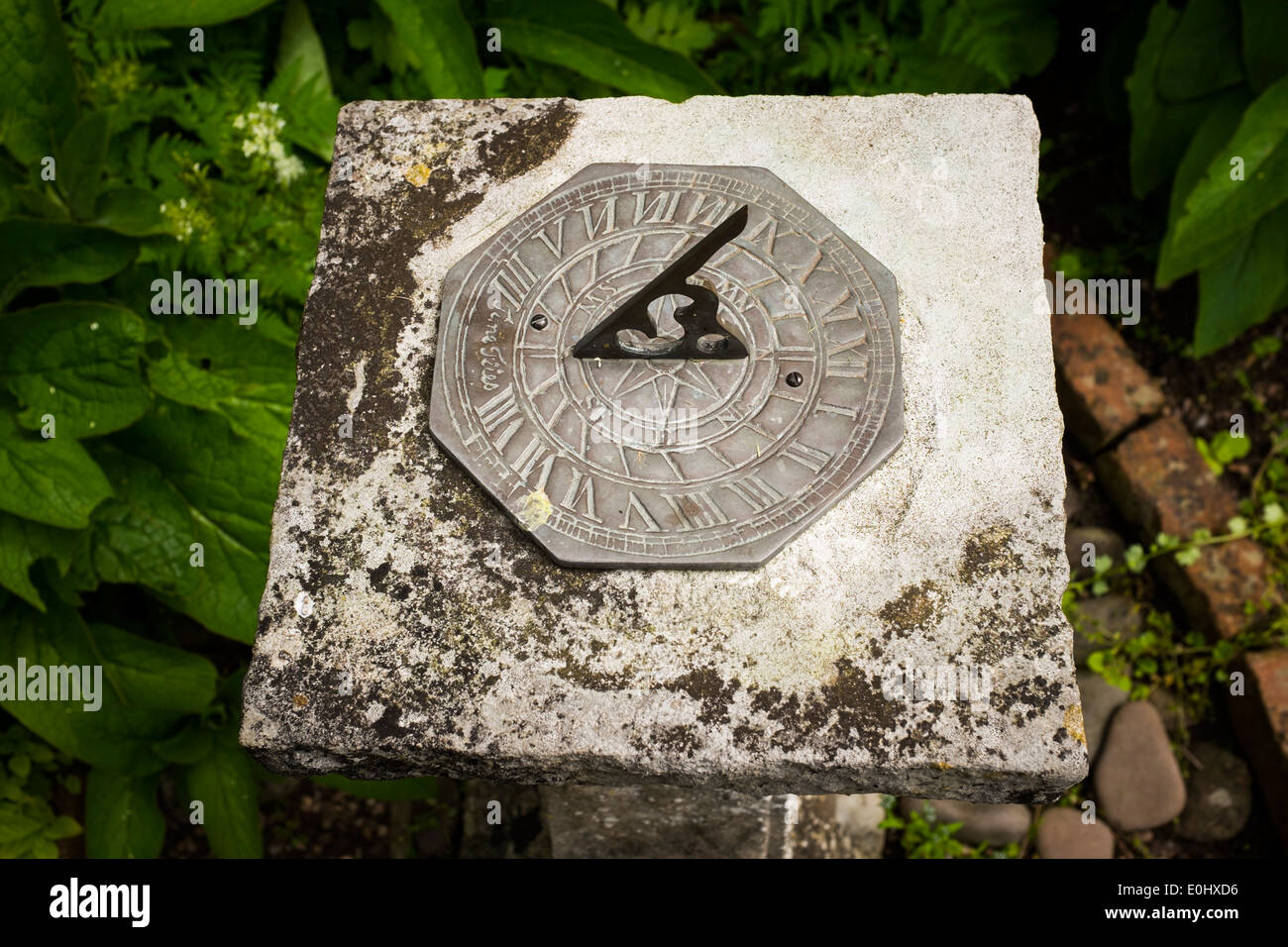A sundial in a garden, Devon, England Stock Photo Alamy