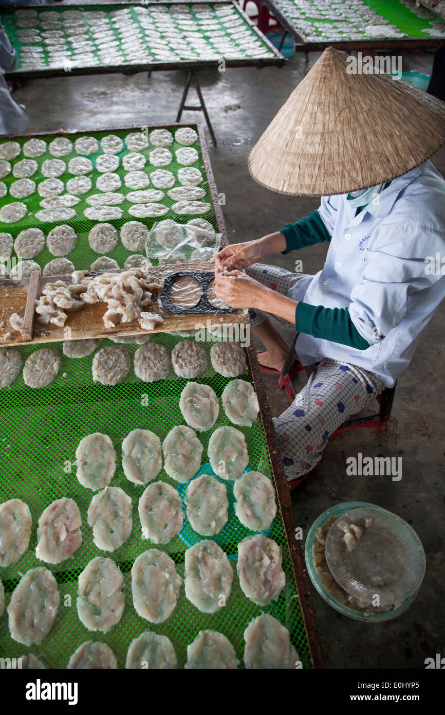 Fish Processing Factory at Hoi An in Vietnam Stock Photo