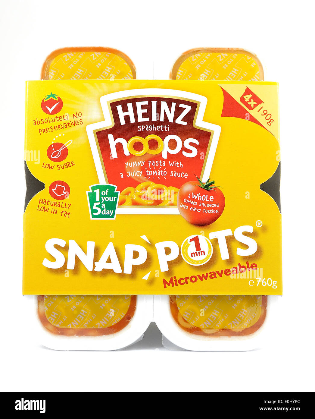 Heinz snap pots spaghetti hoops in tomato sauce Stock Photo Alamy
