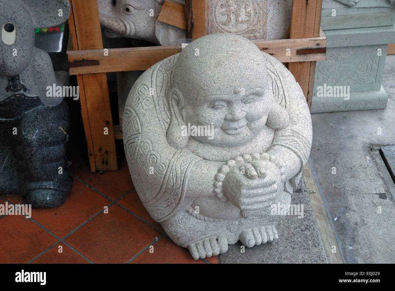 Stone Buddha, Gardens By The Bay, Singapore, Southeast Asia, Asia Stock