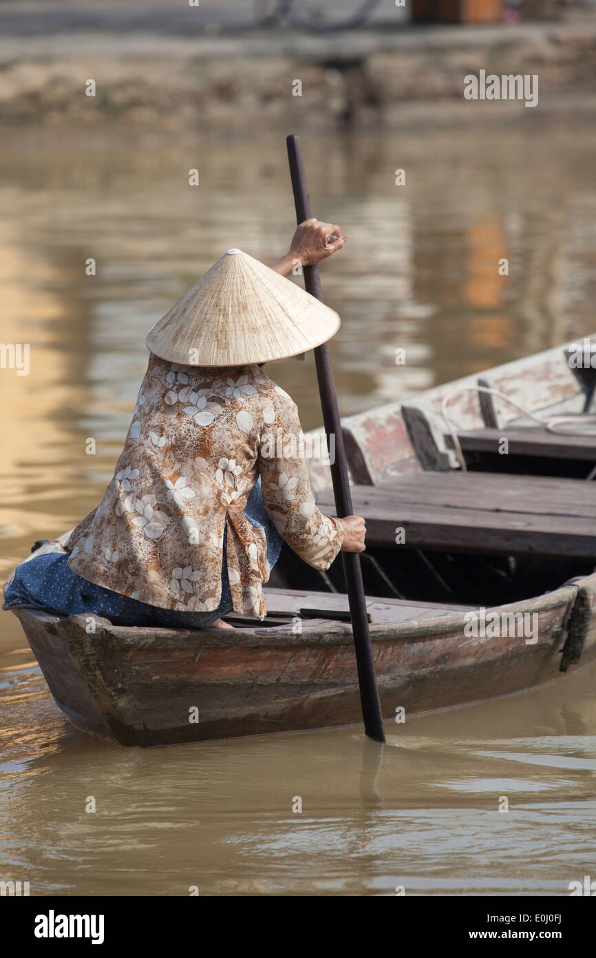 Ferry Boat at Hoi An Vietnam Stock Photo