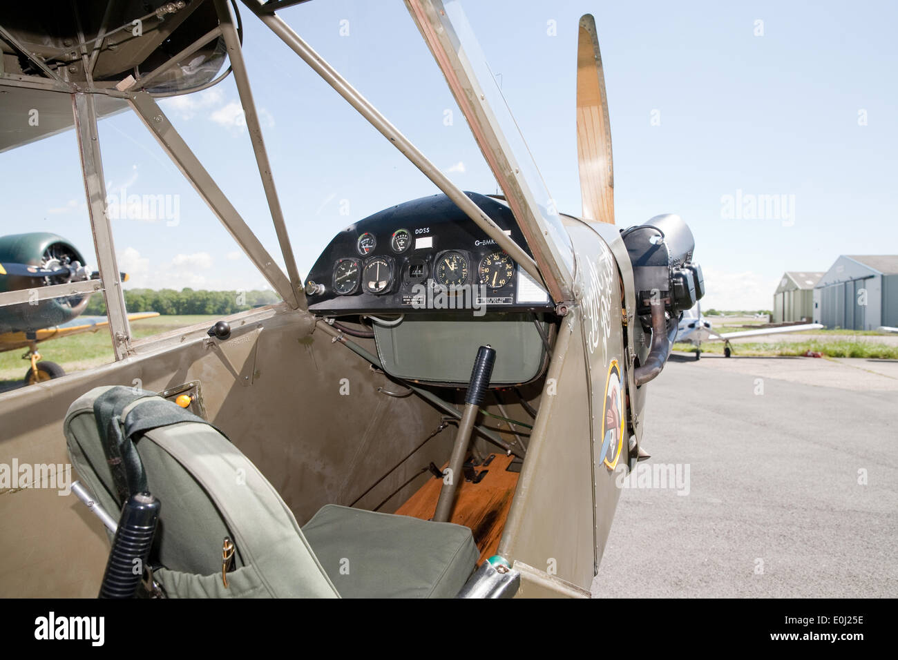 Biggin Hill Uk 14th May 2014 The Interior Of A Piper Cub