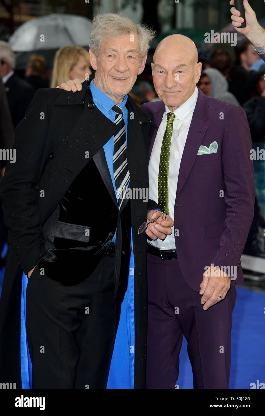 Patrick Stewart And Ian Mckellen Arrive For The Uk Premiere Of X Men Days Of Future Past Stock Photo Alamy