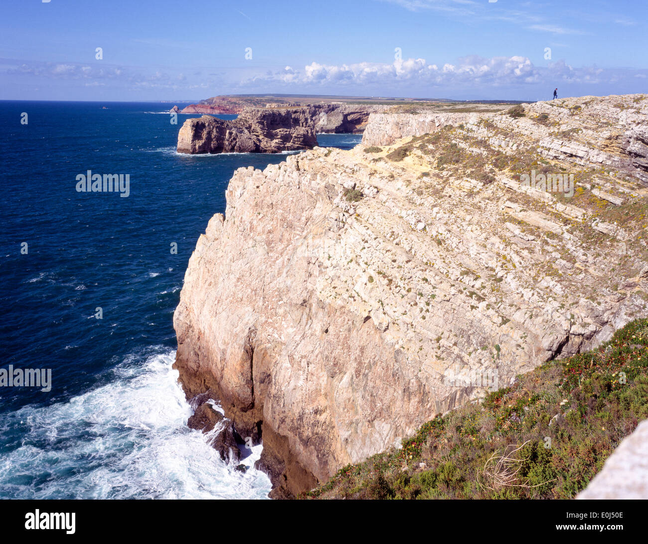 looking north from Cabo de São Vicente Algarve Portugal Stock Photo