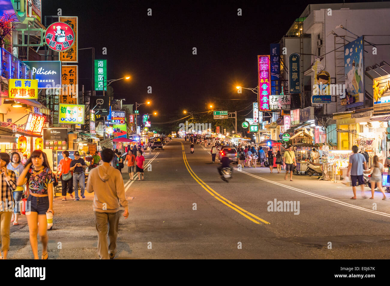 Kenting Night Market in Taiwan Stock Photo