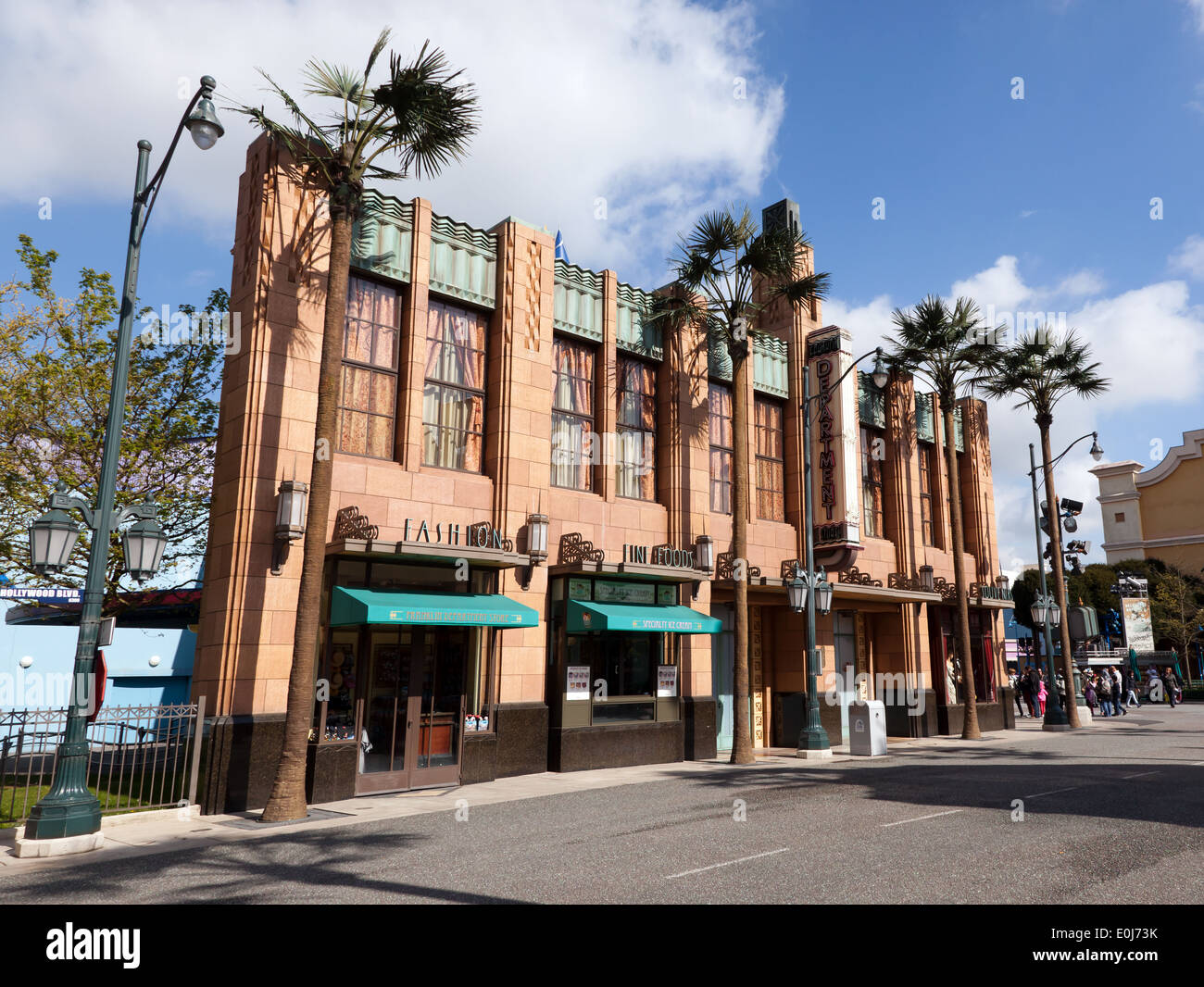 Art Deco Style shops,  in the Walt Disney Studios, Marne-la-Vallée, France. Stock Photo