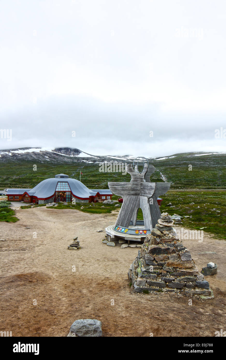 Arctic circle pint in Norway with wooden compass Stock Photo Alamy