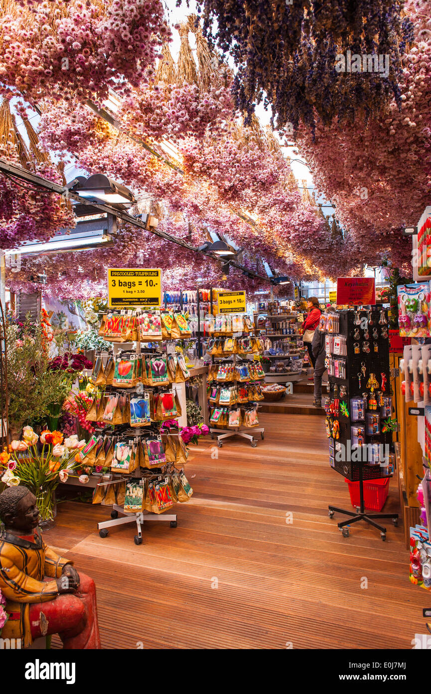 Holland , Netherlands , Amsterdam city , flower market shop bags tulips