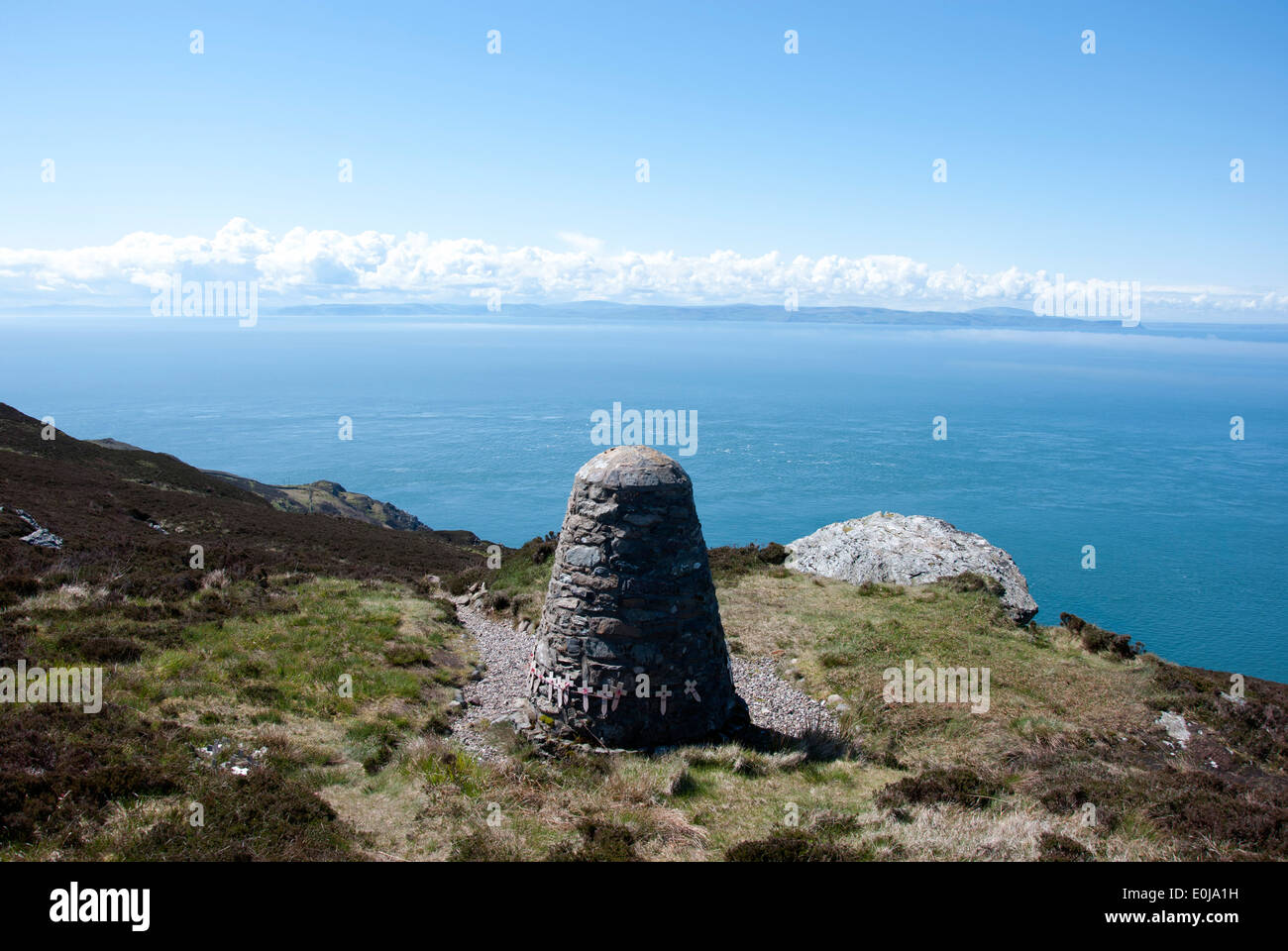Scenic View of the Mull of Kintyre Lighthouse in Southend, Scotland, on