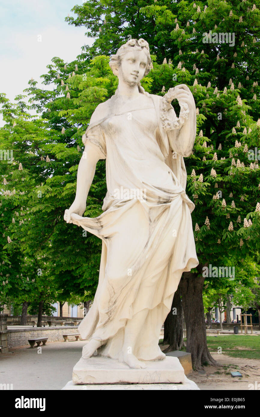 Les Jardins de la Fontaine, Statue, Nimes, LanguedocRoussillion