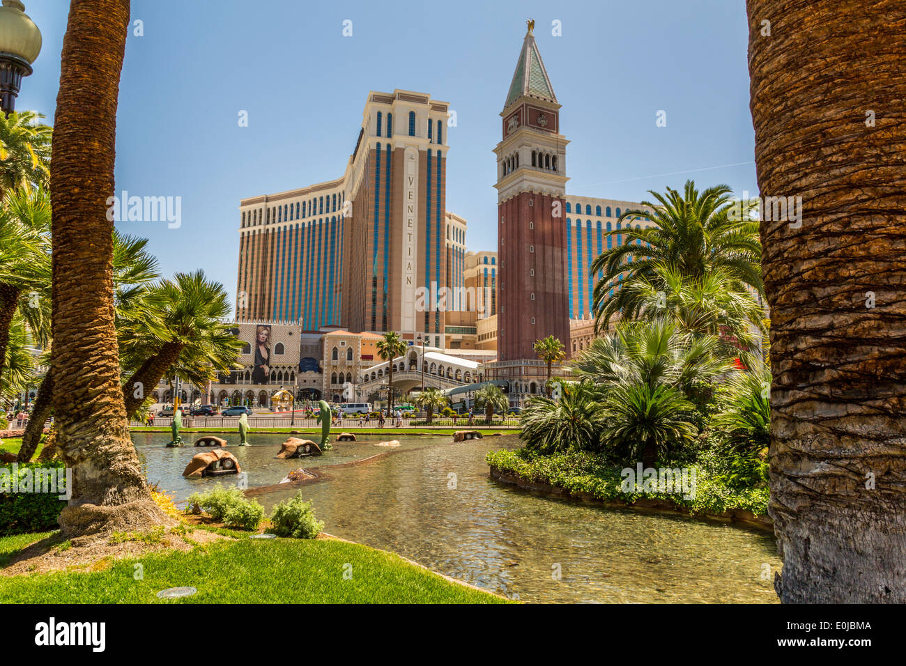 A daytime view of the Venetian Hotel Las Vegas Nevada Stock Photo