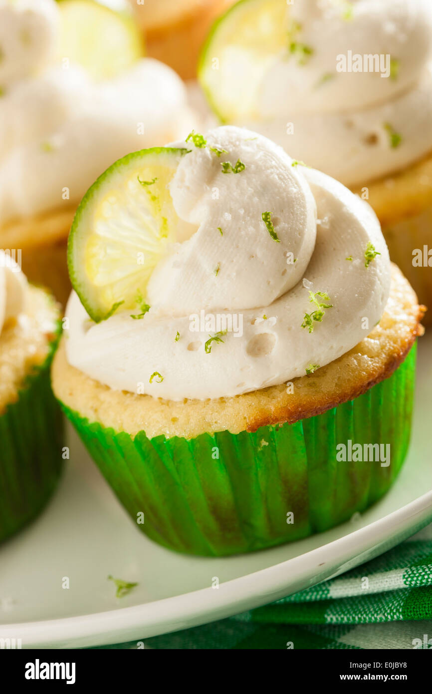Homemade Margarita Cupcakes with Frosting and Limes Stock Photo Alamy