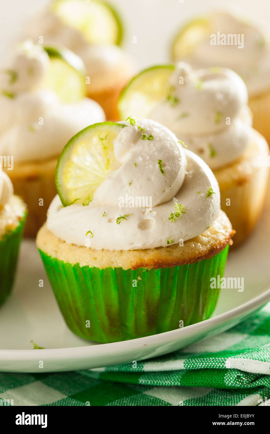 Homemade Margarita Cupcakes with Frosting and Limes Stock Photo Alamy