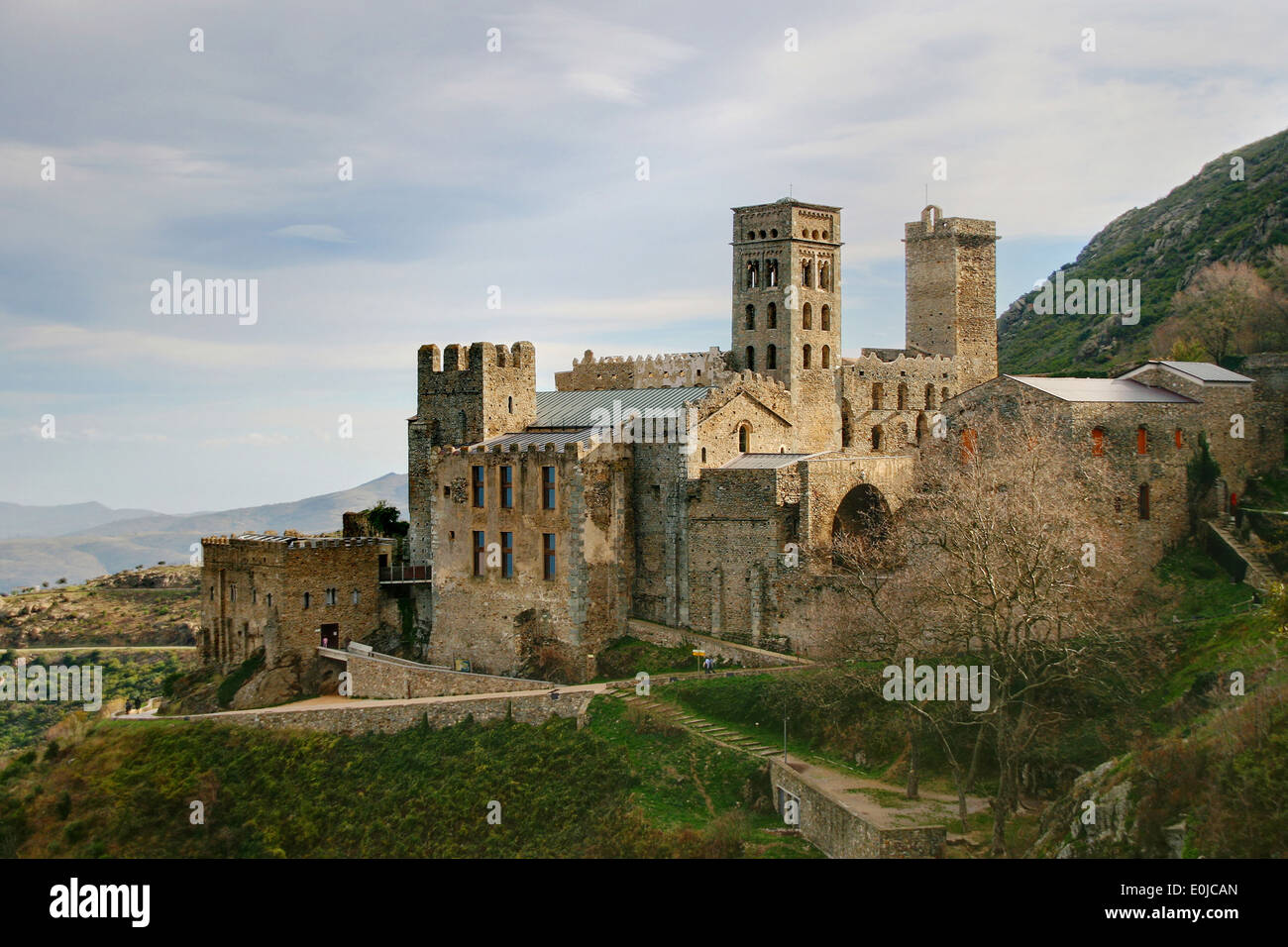 Benedictine monastery of Sant Pere de Rodes, Catalonia. Stock Photo