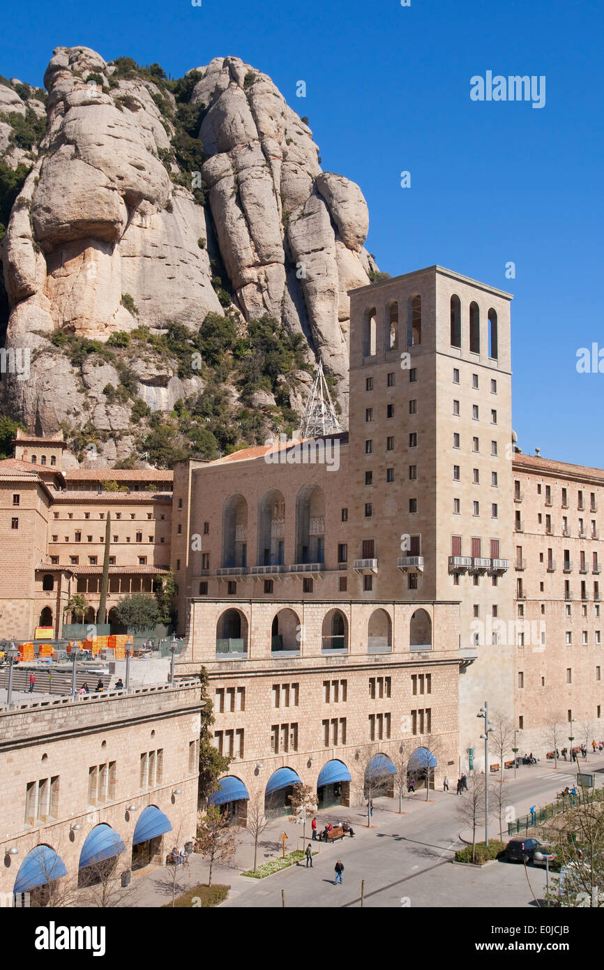 Abbey of Montserrat in Catalonia. Stock Photo