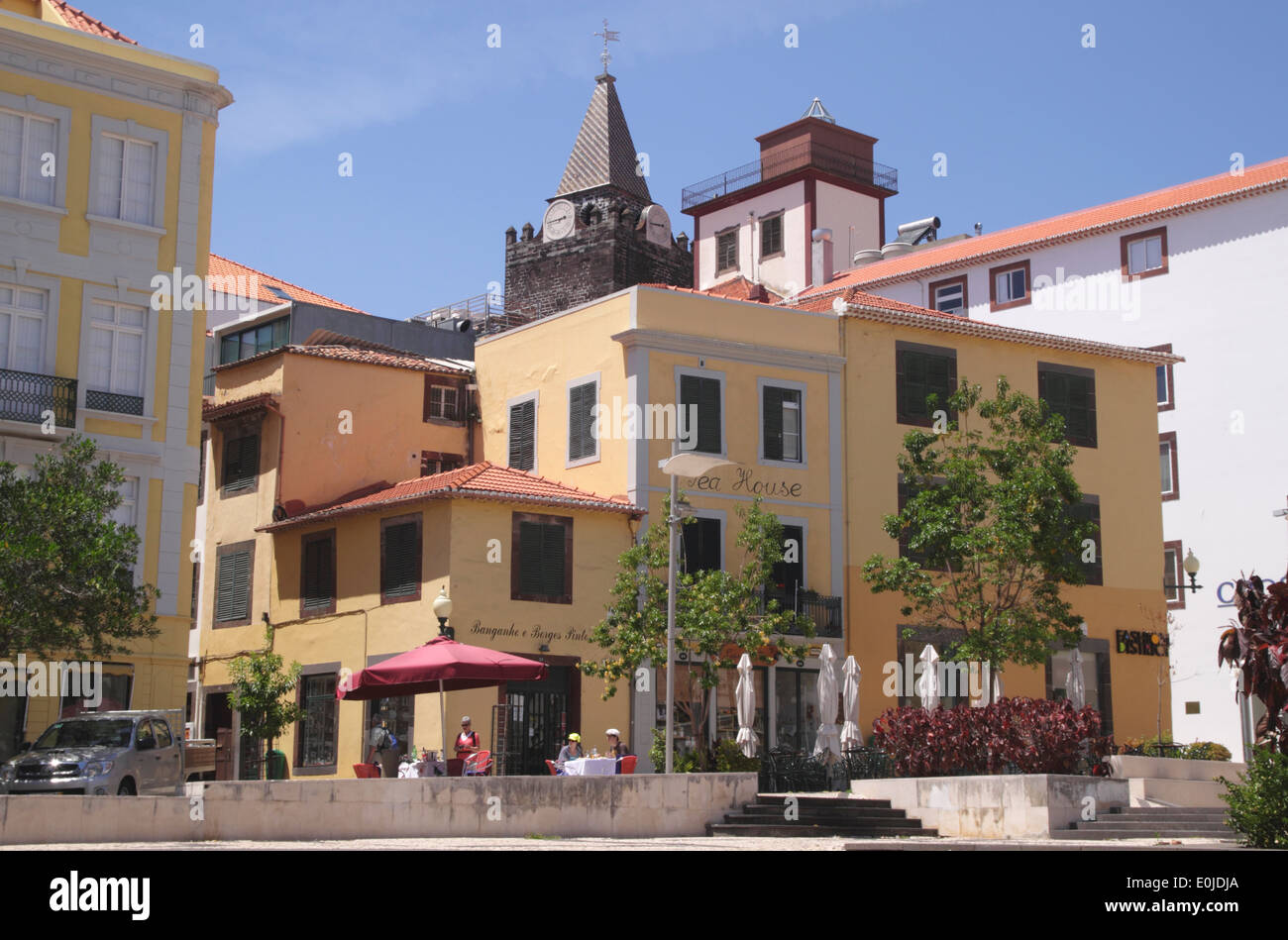 Praca do Colombo square in Funchal Madeira Stock Photo