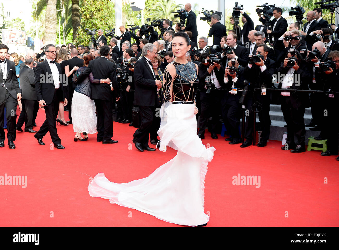 Cannes, France. 14th May, 2014. Chinese actress Zhang Ziyi arrives on the red carpet for the opening ceremony of the 67th Cannes Film Festival in Cannes, France, May 14, 2014. The festival runs from May 14 to 25. Credit:  Ye Pingfan/Xinhua/Alamy Live News Stock Photo
