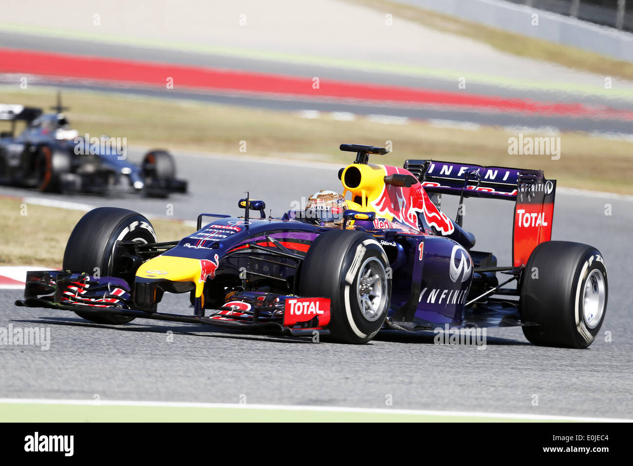 Barcelona, Spain. 14th May, 2014. BARCELONA -14 may- SPAIN: Sebastian Vettel during the Formula 1 test, held in the Barcelona-Catalunya circuit, on May 14, 2014. Photo: Joan Valls/Urbanandsport/Nurphoto Credit:  Joan Valls/NurPhoto/ZUMAPRESS.com/Alamy Live News Stock Photo