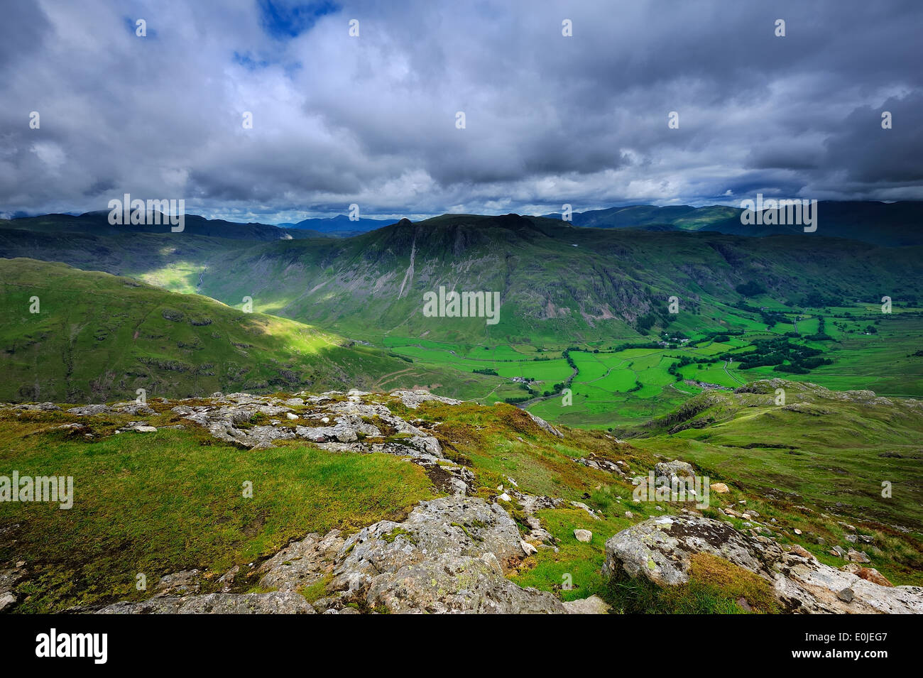 Langdale Fells from Pike of Blisco Stock Photo