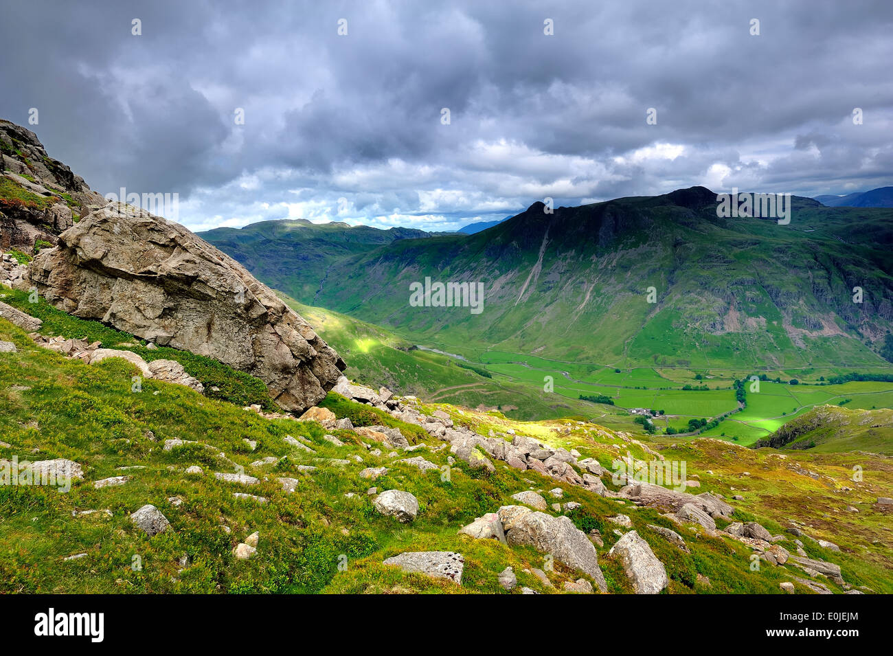 Langdale Fells from Pike of Blisco Stock Photo