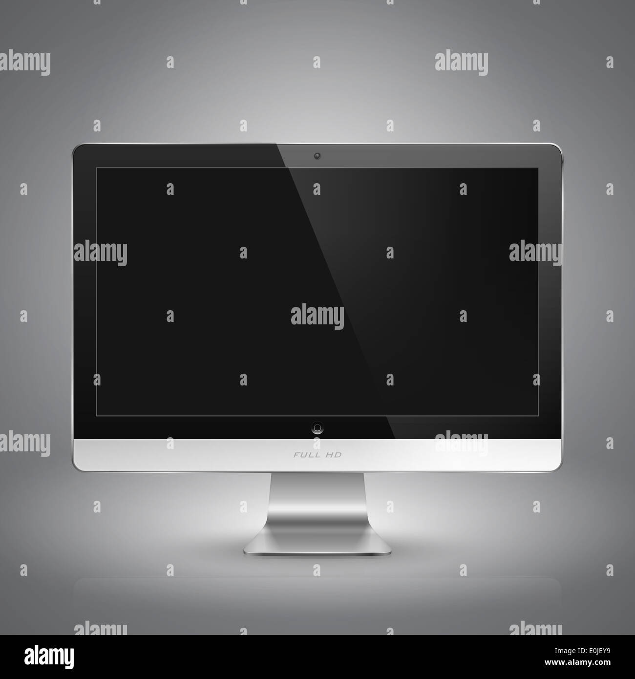 Realistic illustration of computer monitor with blank screen Stock ...
