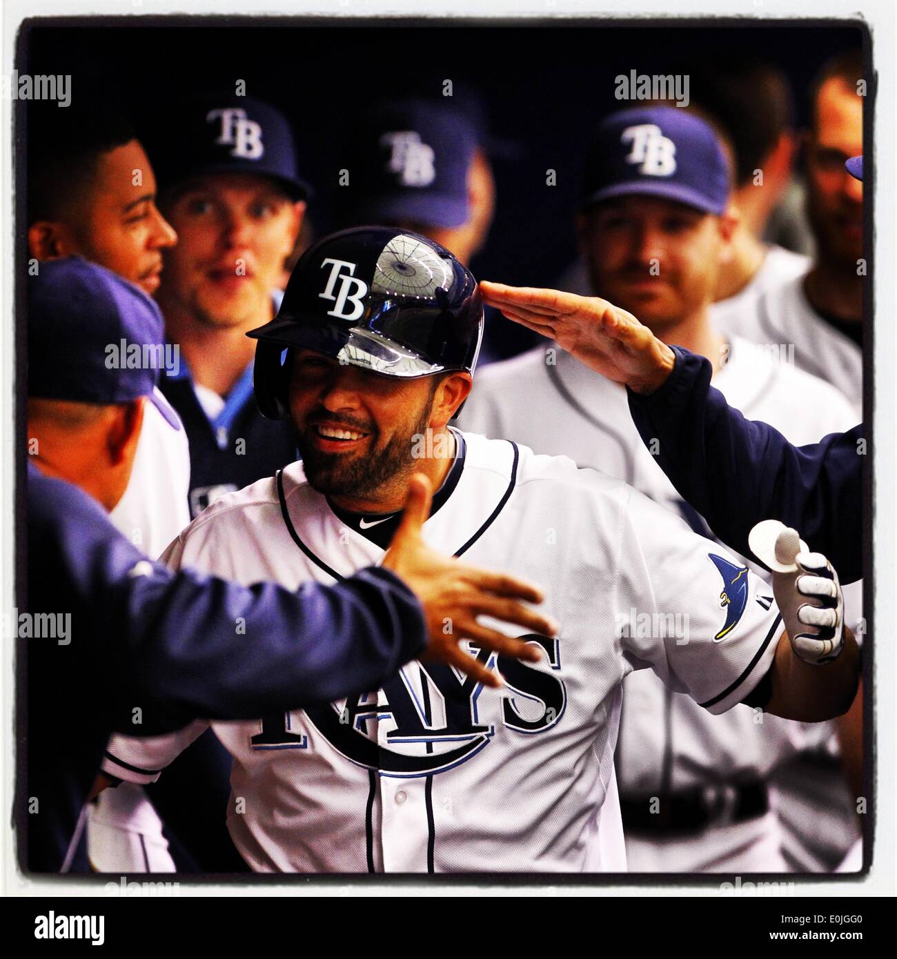 Tampa, Florida, USA. 24th Apr, 2014. WILL VRAGOVIC | TIMES.#Rays DeJesus with a 2-run homer in the 2nd against #twins #mlb #baseball.Instagrams from Rays Spring Training and the start of the 2014 season. © Will Vragovic/Tampa Bay Times/ZUMAPRESS.com/Alamy Live News Stock Photo