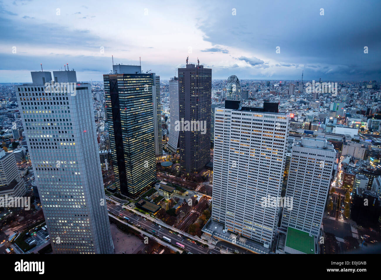 High rise buildings in Shinjuku, Tokyo, Japan Stock Photo