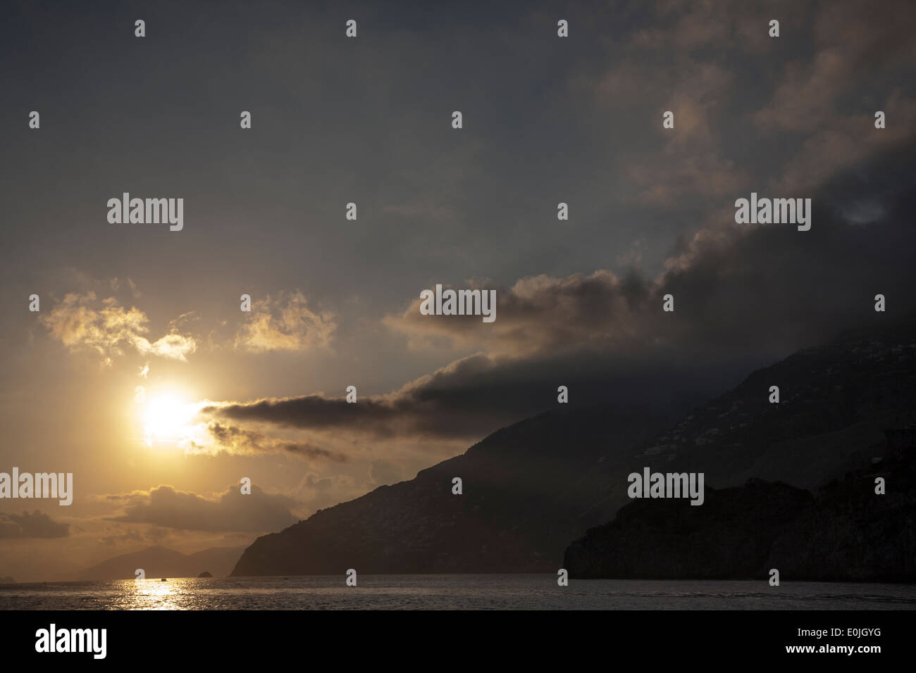 Sunset over The Amalfi Coast, Italy Stock Photo - Alamy