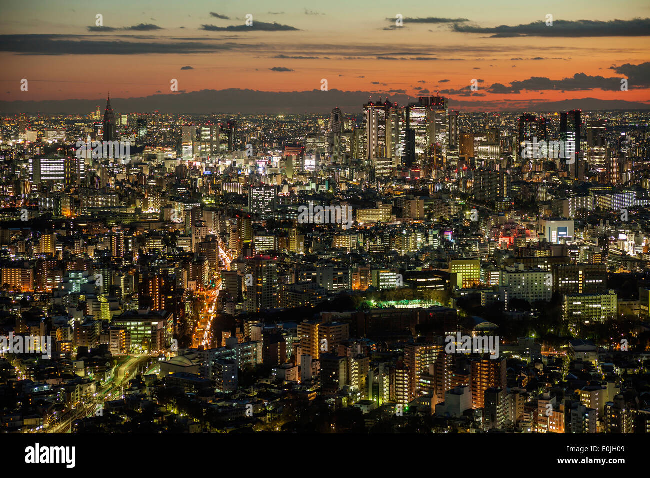 Nightscape in Tokyo, Japan Stock Photo