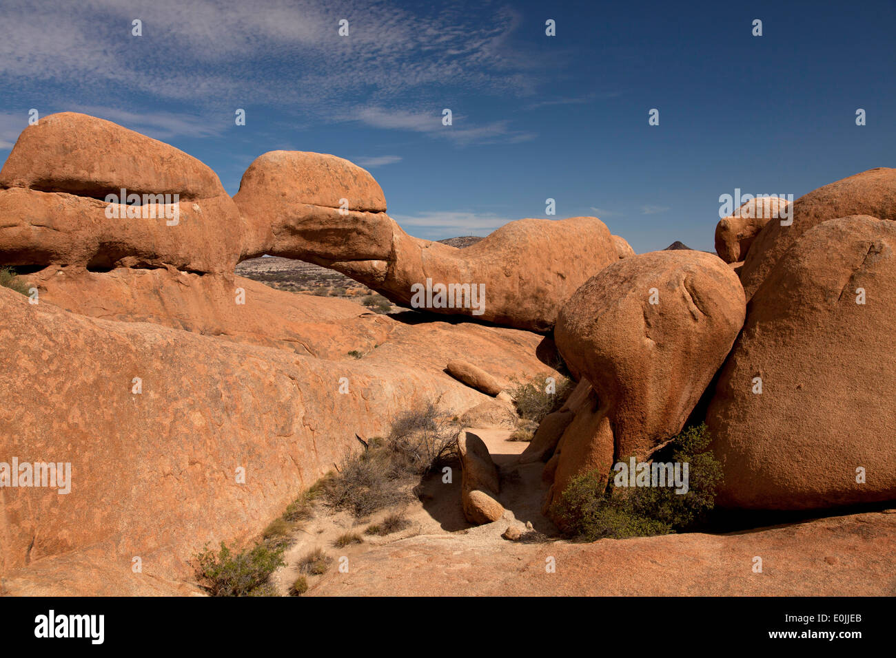 rock arch near the granite mountain Spitzkoppe, Namibia, Africa Stock Photo