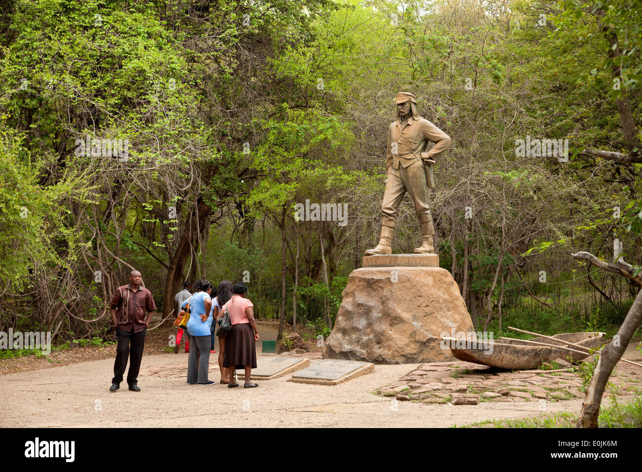 David Livingstone statue, Victoria Falls, Zimbabwe, Africa Stock Photo
