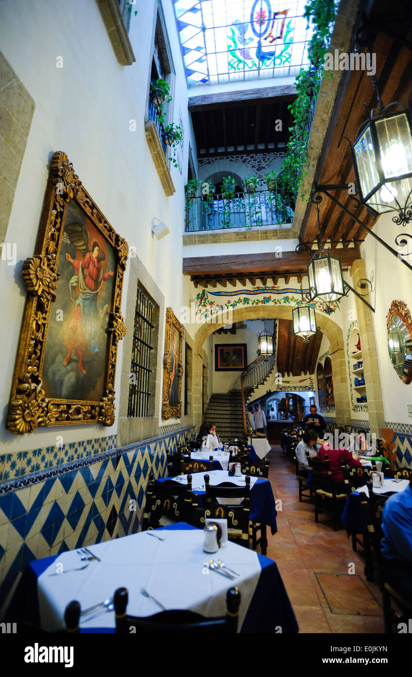 Restaurante Cafe de Tacuba in Mexico City, Mexico and founded in 1912 in an old convent. Stock Photo