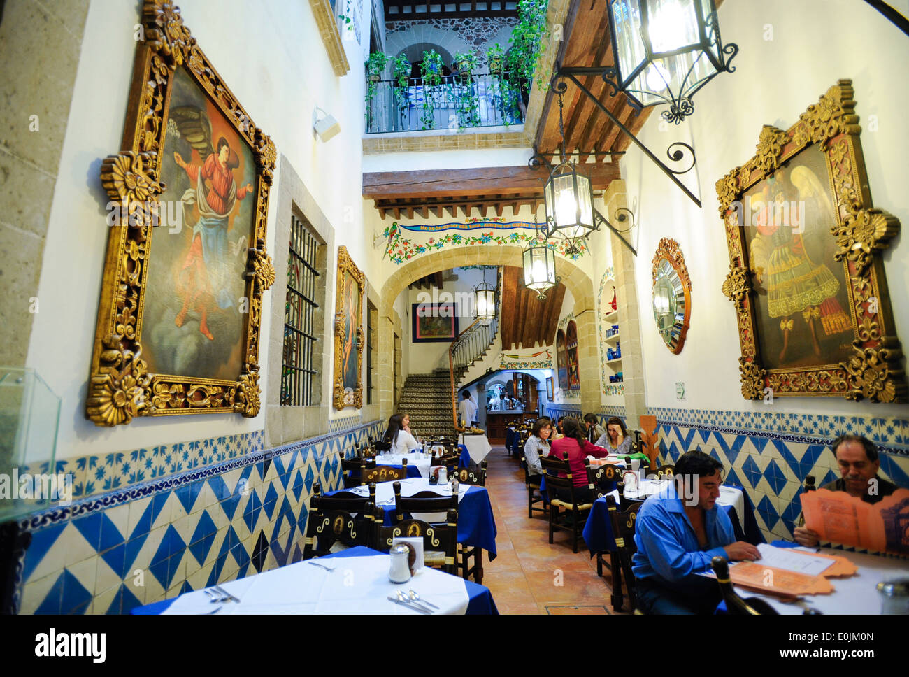 Restaurante Cafe de Tacuba in Mexico City, Mexico and founded in 1912 in an old convent. Stock Photo