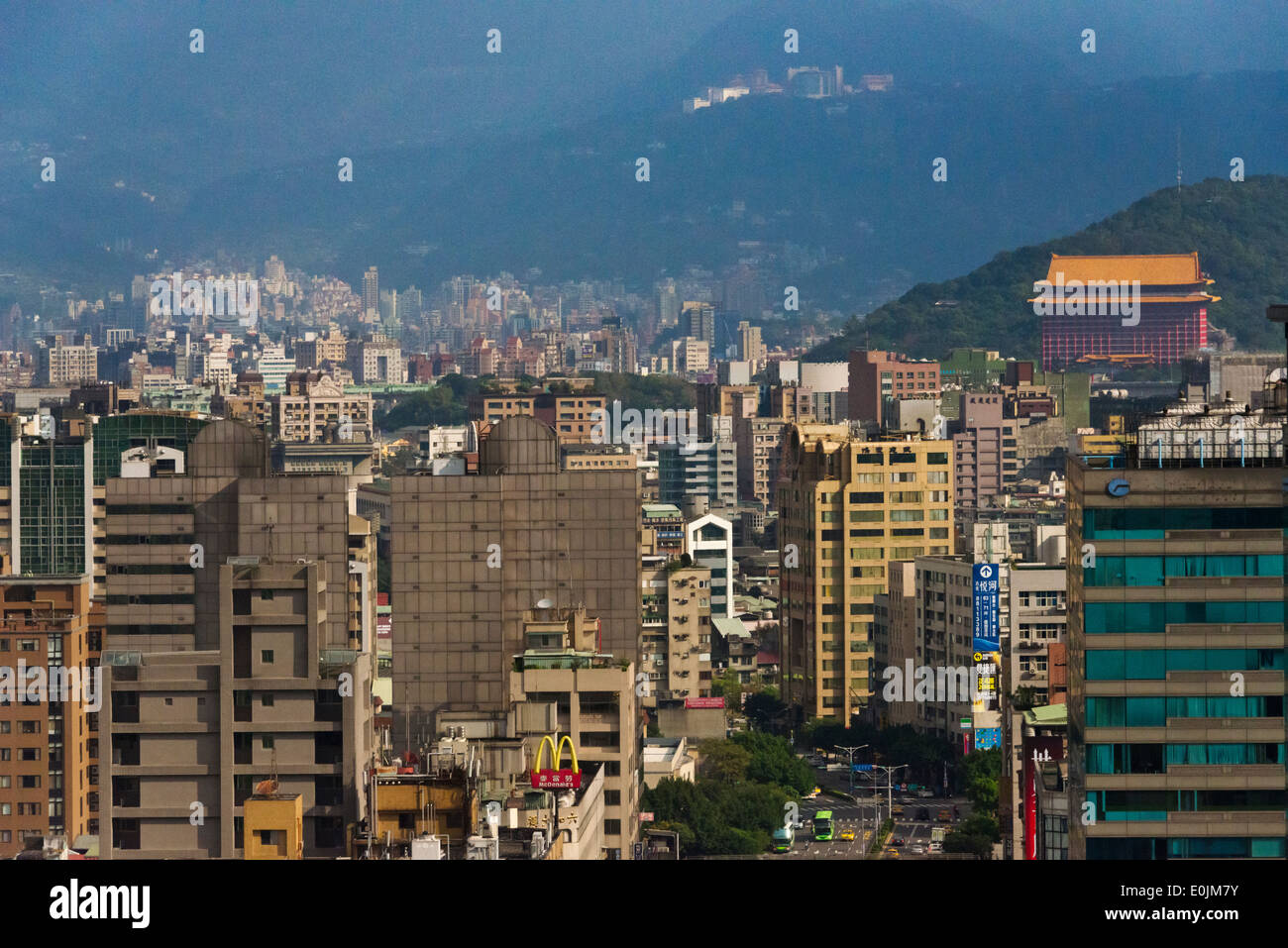High rises in downtown Taipei, Taiwan Stock Photo
