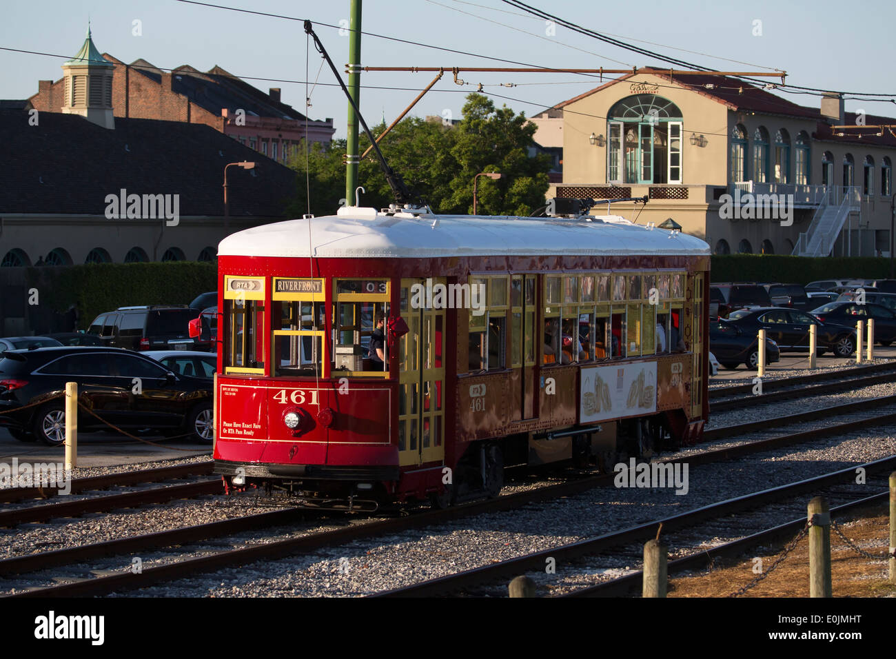 Streetcar in New Orleans, LA. Stock Photo