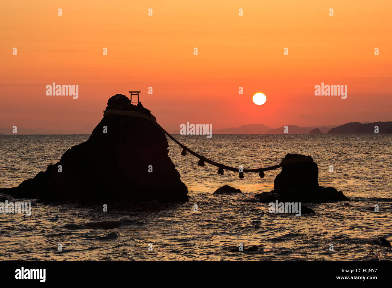Sunrise at Futami Bay in Mie, Japan Stock Photo