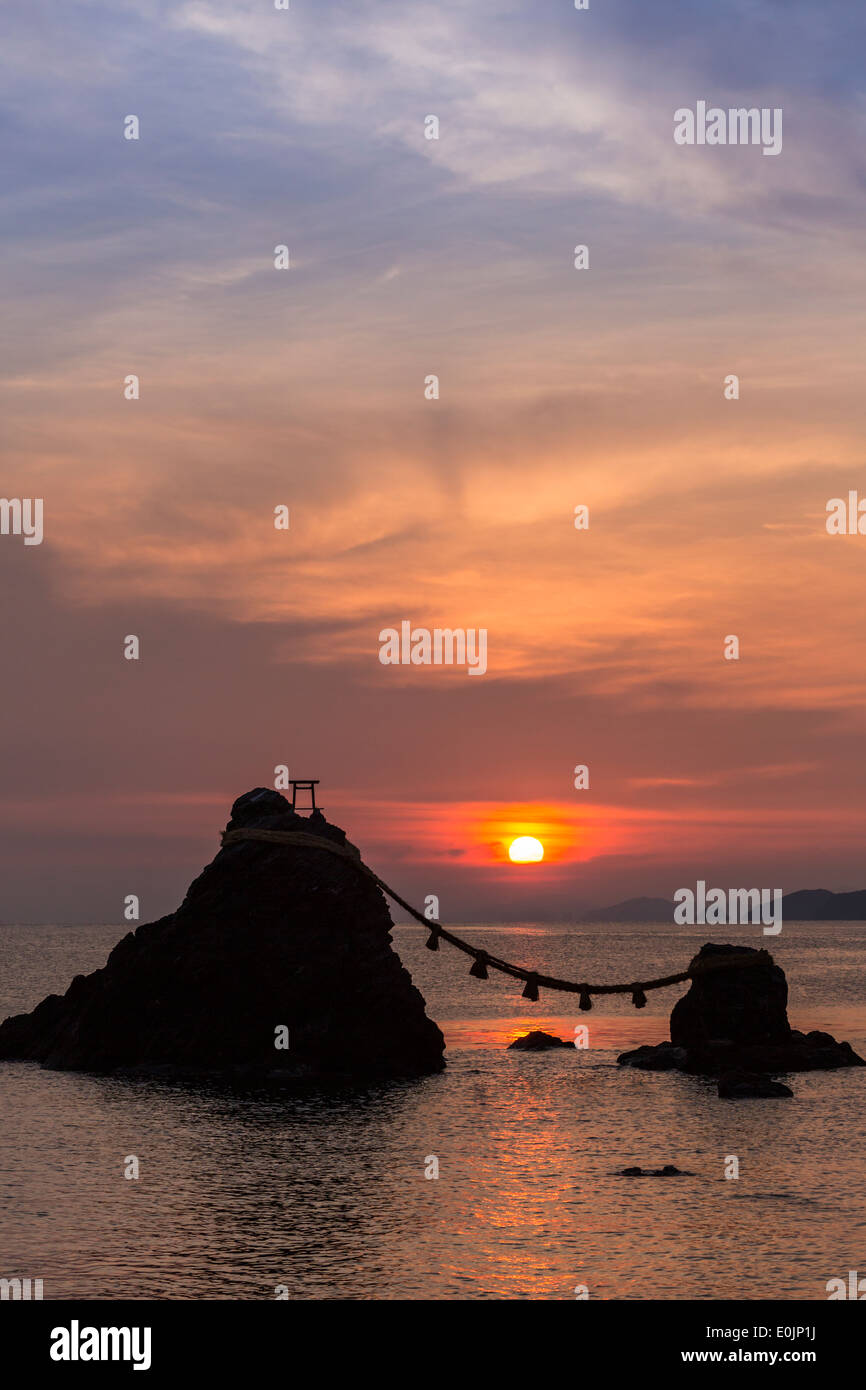 Sunrset at Futami Bay in Mie, Japan Stock Photo
