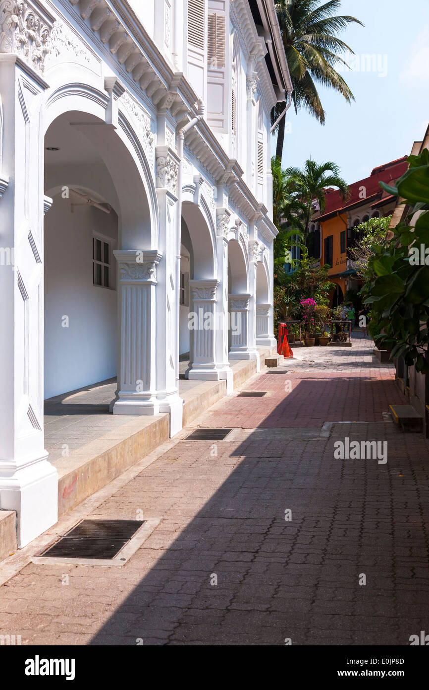 Ached building in the older part of Singapore, Stock Photo