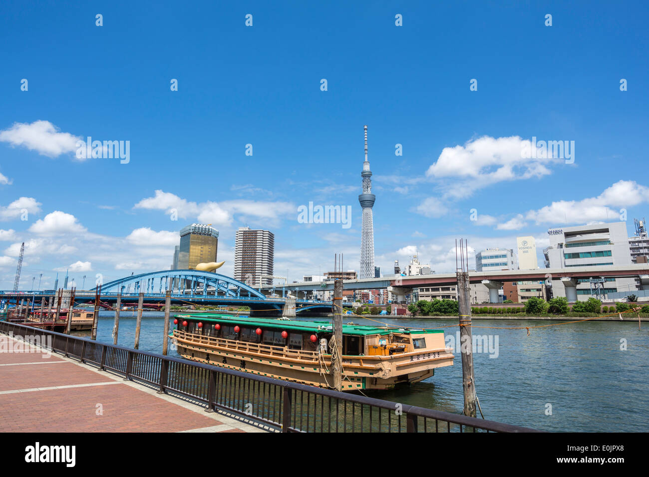Tokyo skytree and Sumida River in Tokyo Stock Photo