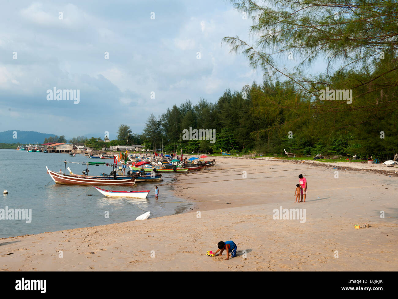 Ban Nam Khen beach in Thailand which was devastated in the 2004 Tsunami. Stock Photo
