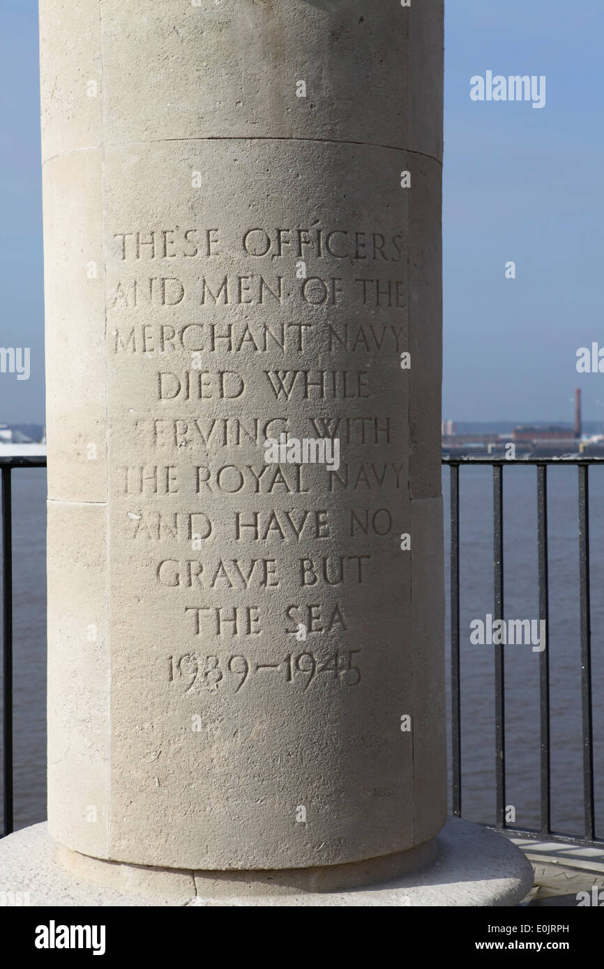 The Liverpool Naval Memorial, on the Pier Head, Liverpool. Stock Photo
