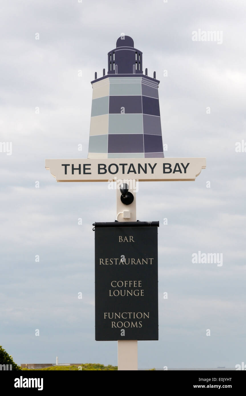 Sign for The Botany Bay on the North Foreland in Kent. Stock Photo