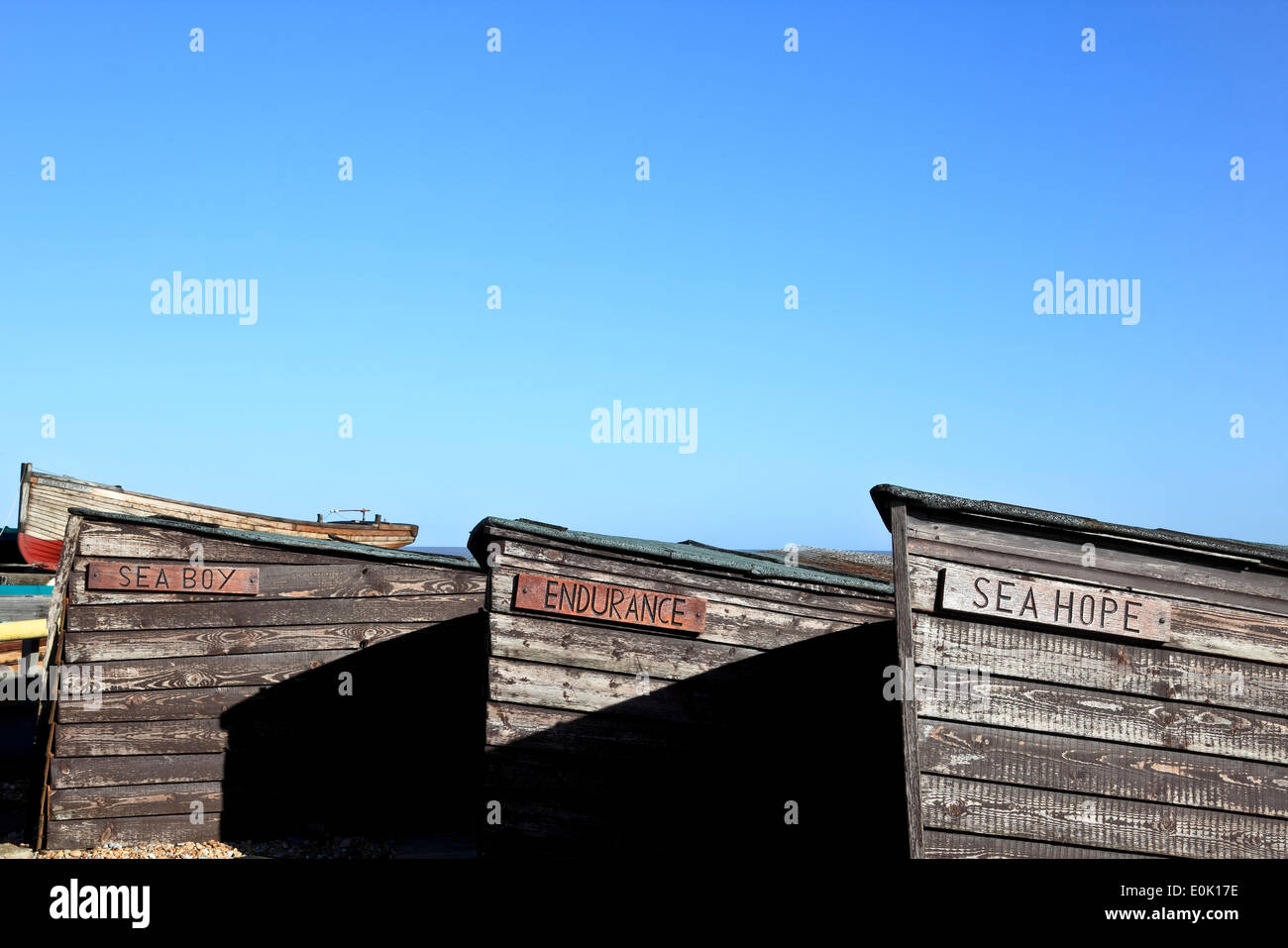 9445. Storage bins, Fishing Beach, Walmer, Kent Stock Photo Alamy
